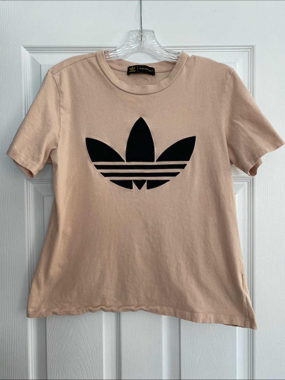 Adidas/Marimekko Women’s Trefoil Logo Tee in Blush Size Small